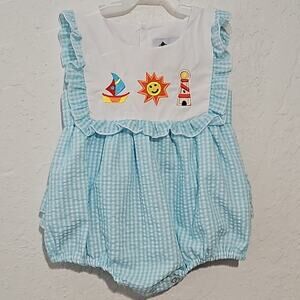New gingham sunsuit ruffles 12-18 months